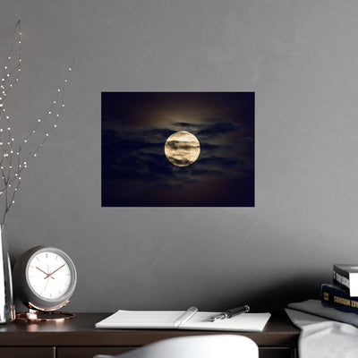 Moonlit Matte Poster - Serene Wall Art for Home Decor, Night Sky Print, Bedroom Aesthetic, Gift for Moon Lovers, Unique Decorative Artwork