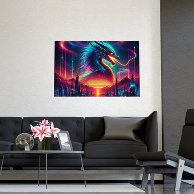 Vibrant Fantasy Dragon Poster, Matte Art Print for Home Decor, Wall Art for Gamers, Gift for Fantasy Lovers, Magical Wall Decor