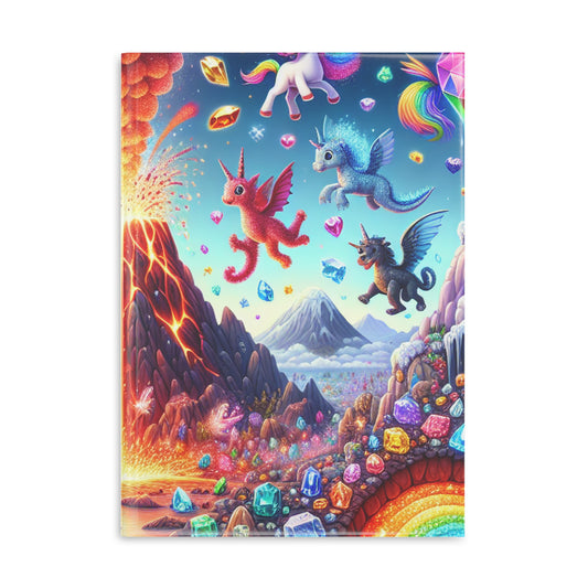 Colorful Fantasy Hardcover Notebook, Unicorns and Mythical Creatures Journal, Gift for Kids, Writing, Diaries, School Supplies