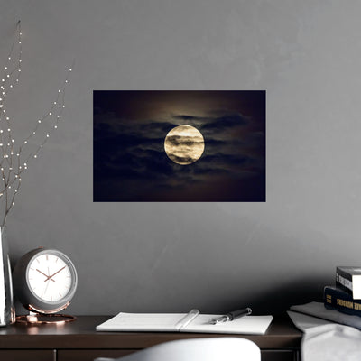 Moonlit Matte Poster - Serene Wall Art for Home Decor, Night Sky Print, Bedroom Aesthetic, Gift for Moon Lovers, Unique Decorative Artwork