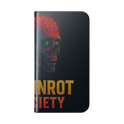 Stylish Flip Cases for Brainrot Society Fans, Phone Wallet, Unique Gift for Gamers, Trendy Accessories for Halloween, Gothic Decor