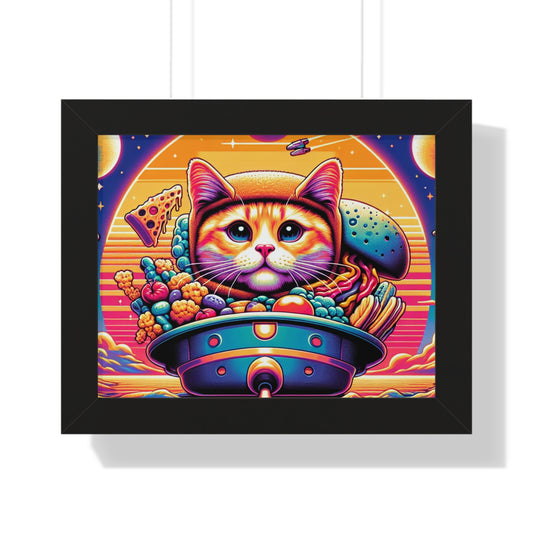 Digital Cat In Fantasy Food Characters V1 Framed Horizontal Poster