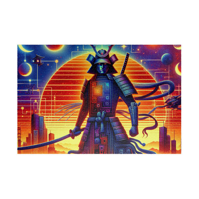 Futuristic Samurai Zodiac Art | Cosmic Warrior Digital Print | Japanese Sci-Fi Wall Decor V2 Puzzle (110, 252, 520, 1014-piece)
