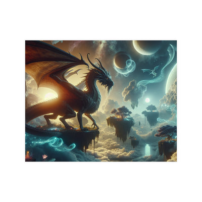 Mystical Dragon Wall Art Print, Fantasy Decor, Matte Poster for Home, Office, Gift for Dragon Lovers, Fantasy Art, Unique Room Decor