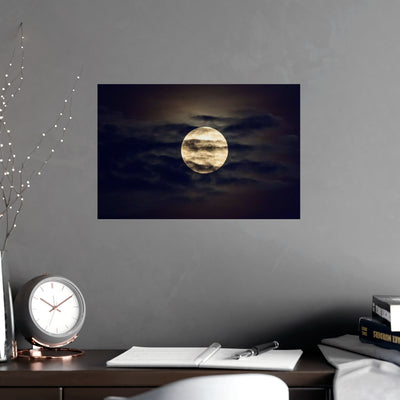 Moonlit Matte Poster - Serene Wall Art for Home Decor, Night Sky Print, Bedroom Aesthetic, Gift for Moon Lovers, Unique Decorative Artwork