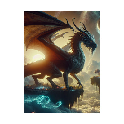 Fantasy Dragon Art Poster, Magical Wall Decor, Whimsical Print for Home, Gift for Fantasy Fans, Modern Art for Office