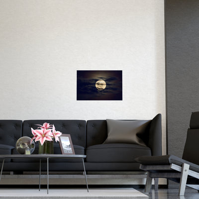 Moonlit Matte Poster - Serene Wall Art for Home Decor, Night Sky Print, Bedroom Aesthetic, Gift for Moon Lovers, Unique Decorative Artwork