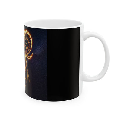 Astrological Ram Ceramic Mug - Zodiac Aries Coffee Cup, Horoscope Gift, Astrology Lover, Birthday Present, Office Mug