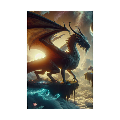 Fantasy Dragon Art Poster, Magical Wall Decor, Whimsical Print for Home, Gift for Fantasy Fans, Modern Art for Office