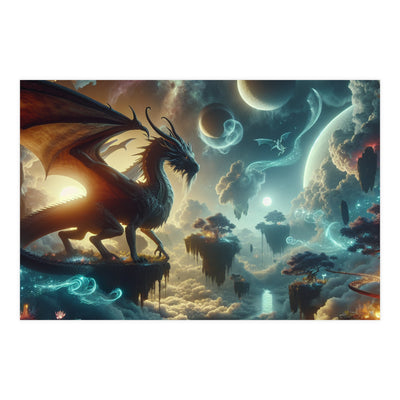Mystical Dragon Wall Art Print, Fantasy Decor, Matte Poster for Home, Office, Gift for Dragon Lovers, Fantasy Art, Unique Room Decor