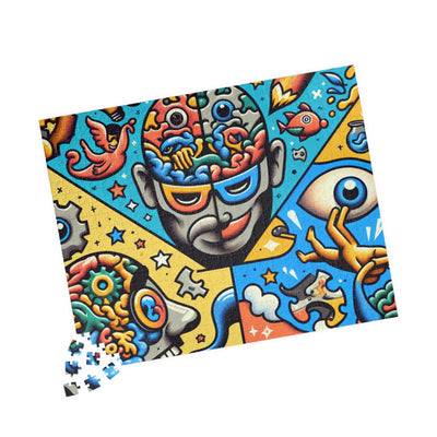 Brainy Art Puzzle for Adults, Colorful Brain-Themed Jigsaw Puzzle, Relaxing Activity, Creative Gift Idea, Mindful Fun