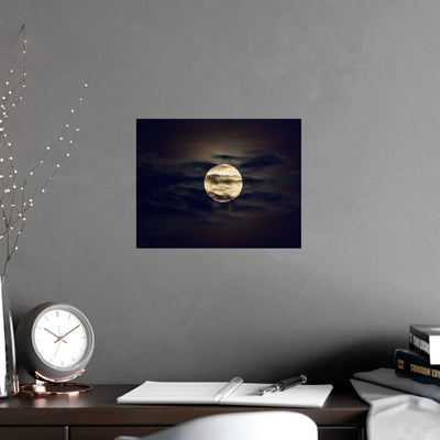 Moonlit Matte Poster - Serene Wall Art for Home Decor, Night Sky Print, Bedroom Aesthetic, Gift for Moon Lovers, Unique Decorative Artwork