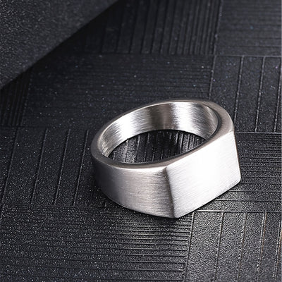Simple Men's Stainless Steel Square Ring