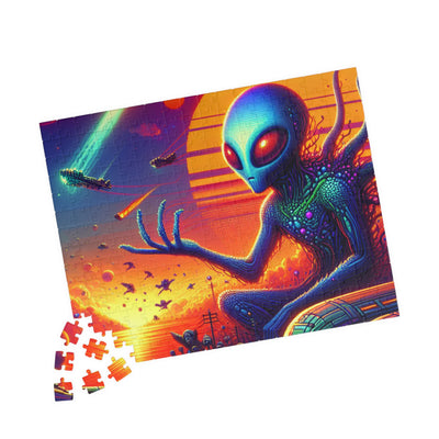 Digital Alien In Meme Mashups V1 Puzzle (110, 252, 520, 1014-piece)
