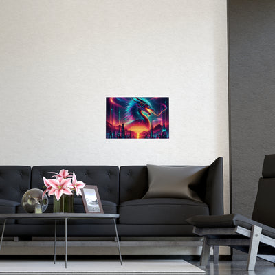 Vibrant Fantasy Dragon Poster, Matte Art Print for Home Decor, Wall Art for Gamers, Gift for Fantasy Lovers, Magical Wall Decor
