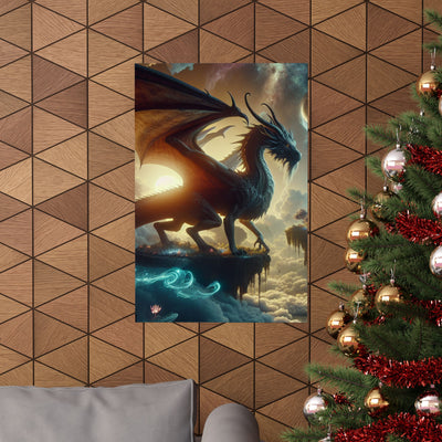 Fantasy Dragon Art Poster, Magical Wall Decor, Whimsical Print for Home, Gift for Fantasy Fans, Modern Art for Office