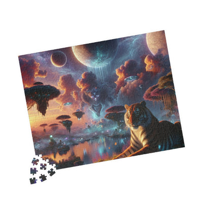 Digital Tiger In Alien Wildlife V2 Puzzle (110, 252, 520, 1014-piece)