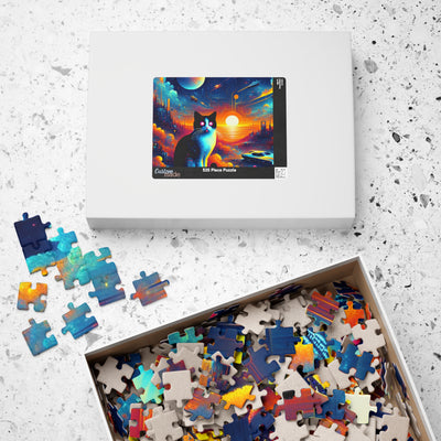 Digital Cat In Cyberpunk Animals V1 Puzzle (110, 252, 520, 1014-piece)