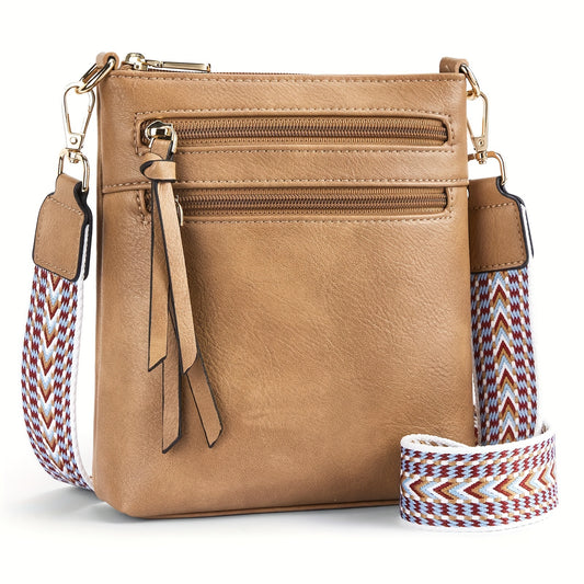 Stylish Geometric Shoulder Bag - Women Handbags & Wallets - Retro Simple Design, Multifunctional Crossbody Bag with Wide Strap for Mobile Phone, Perfect for Daily Use and Travel