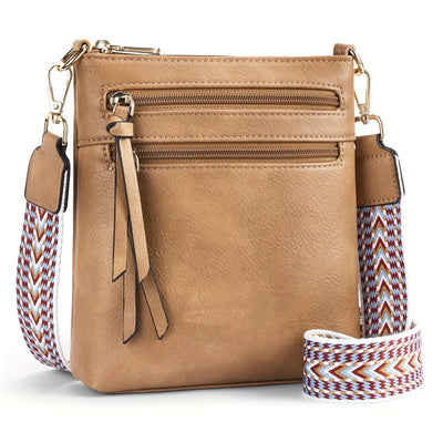 Stylish Geometric Shoulder Bag - Women Handbags & Wallets - Retro Simple Design, Multifunctional Crossbody Bag with Wide Strap for Mobile Phone, Perfect for Daily Use and Travel