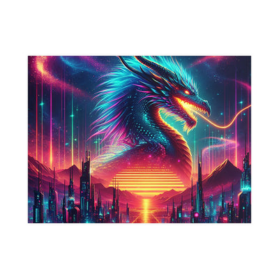 Vibrant Fantasy Dragon Poster, Matte Art Print for Home Decor, Wall Art for Gamers, Gift for Fantasy Lovers, Magical Wall Decor