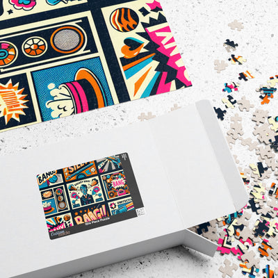 Colorful Retro Graphic Puzzle – Fun Family Game, Unique Gift, Home Decor, Art Prints, Brain Teaser