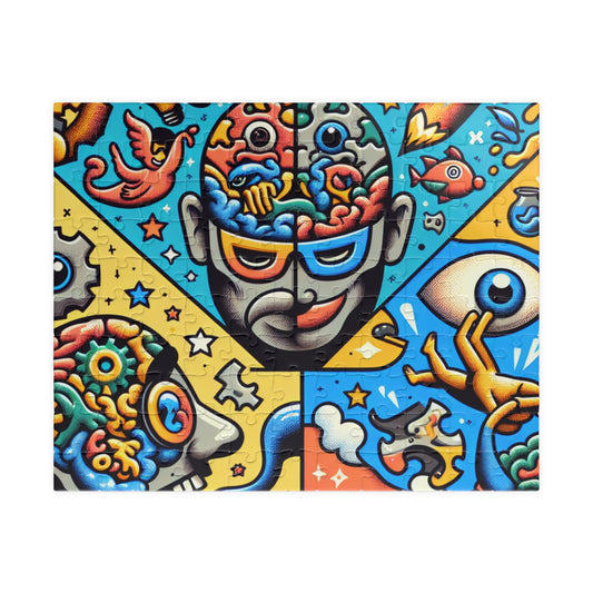 Brainy Art Puzzle for Adults, Colorful Brain-Themed Jigsaw Puzzle, Relaxing Activity, Creative Gift Idea, Mindful Fun