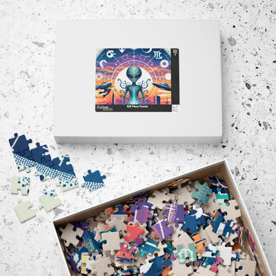 Digital Alien In Abstract Zodiac Signs V1 Puzzle (110, 252, 520, 1014-piece)