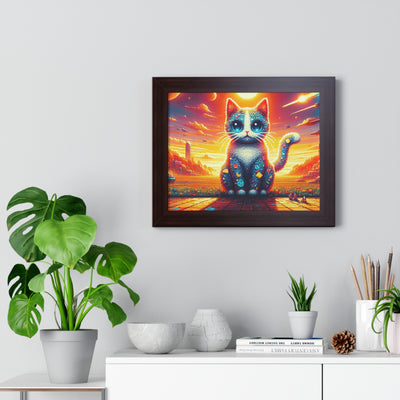 Digital Cat In Fantasy Food Characters V1 Framed Horizontal Poster