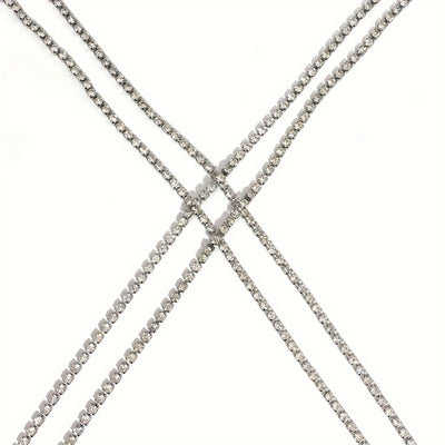 Luxury Cross Chest Chain Shiny Rhinestones Body Chain Jewelry