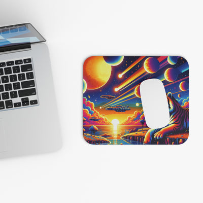 Tiger Mouse Pad - Digital Tiger In Alien Wildlife V1, Gaming Accessories, Office Decor, Gift for Gamers, Edgy Desk Decor, Unique Mouse Mat