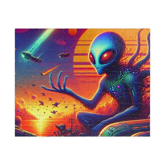 Digital Alien In Meme Mashups V1 Puzzle (110, 252, 520, 1014-piece)