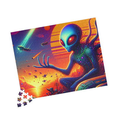 Digital Alien In Meme Mashups V1 Puzzle (110, 252, 520, 1014-piece)