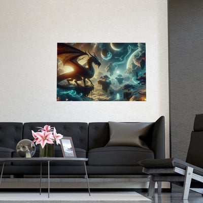 Mystical Dragon Wall Art Print, Fantasy Decor, Matte Poster for Home, Office, Gift for Dragon Lovers, Fantasy Art, Unique Room Decor