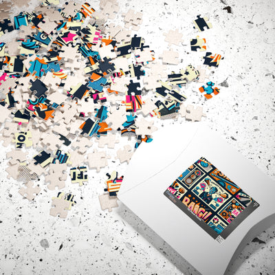Colorful Retro Graphic Puzzle – Fun Family Game, Unique Gift, Home Decor, Art Prints, Brain Teaser
