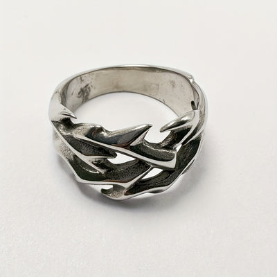 1pc Stainless Steel Ring, Casual Trendy Single Ring For Men