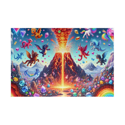 Magical Volcano Puzzles, Fantasy Art Jigsaw, Kids & Adults Puzzle Fun, Family Game Night, Gift for Puzzle Lovers