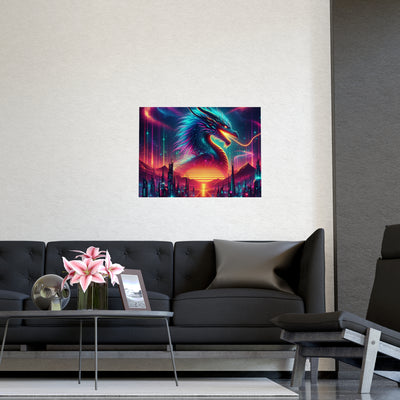 Vibrant Fantasy Dragon Poster, Matte Art Print for Home Decor, Wall Art for Gamers, Gift for Fantasy Lovers, Magical Wall Decor