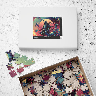 Futuristic Samurai Zodiac Art | Cosmic Warrior Digital Print | Japanese Sci-Fi Wall Decor V1 Puzzle (110, 252, 520, 1014-piece)