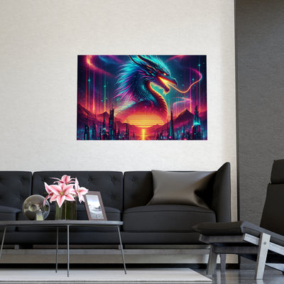 Vibrant Fantasy Dragon Poster, Matte Art Print for Home Decor, Wall Art for Gamers, Gift for Fantasy Lovers, Magical Wall Decor