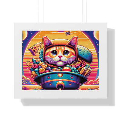 Digital Cat In Fantasy Food Characters V1 Framed Horizontal Poster