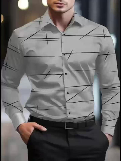 Men's Casual Navy Blue Slim Shirt