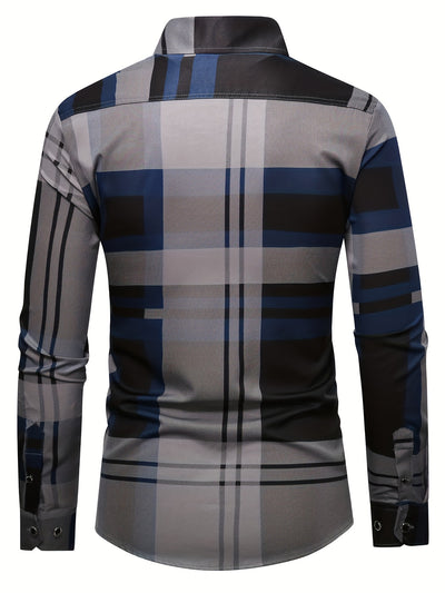 [Long Sleeve Simple Lapel Shirt] Fashionable And Simple Men's Long Sleeve Casual Lapel Simple Shirt, Trendy And Versatile, Suitable For Dates, For Formal Social Occasions And Appointments, For Summer Spring Fall