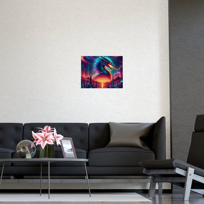 Vibrant Fantasy Dragon Poster, Matte Art Print for Home Decor, Wall Art for Gamers, Gift for Fantasy Lovers, Magical Wall Decor