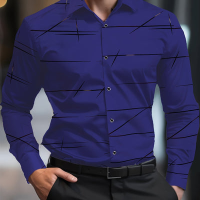 Men's Casual Navy Blue Slim Shirt