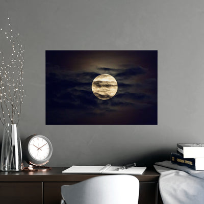 Moonlit Matte Poster - Serene Wall Art for Home Decor, Night Sky Print, Bedroom Aesthetic, Gift for Moon Lovers, Unique Decorative Artwork