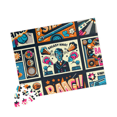 Colorful Retro Graphic Puzzle – Fun Family Game, Unique Gift, Home Decor, Art Prints, Brain Teaser