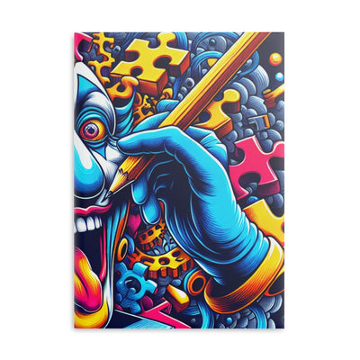 Psychedelic Hardcover Notebook, Creative Journal, Unique Sketchbook, Gift for Artists, Colorful Puzzle Cover, Fun Writing Accessory