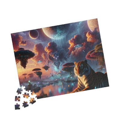 Digital Tiger In Alien Wildlife V2 Puzzle (110, 252, 520, 1014-piece)