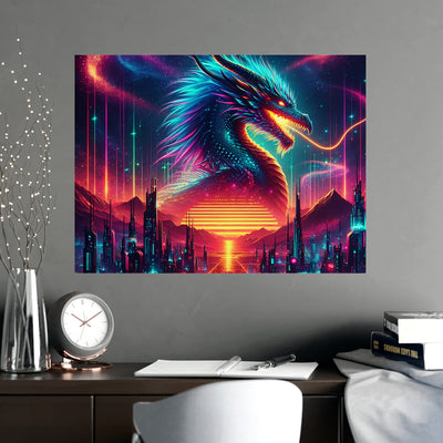 Vibrant Fantasy Dragon Poster, Matte Art Print for Home Decor, Wall Art for Gamers, Gift for Fantasy Lovers, Magical Wall Decor